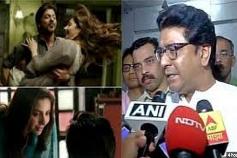রইসের দৃশ্যে শাহরুখ ও মাহিরা (বায়ে) প্রয়াত বাল ঠাকরের ভাতিজা রাজ ঠাকরে -ইন্টারনেট থেকে রইসের দৃশ্যে শাহরুখ ও মাহিরা (বায়ে) প্রয়াত বাল ঠাকরের ভাতিজা রাজ ঠাকরে -ইন্টারনেট থেকে