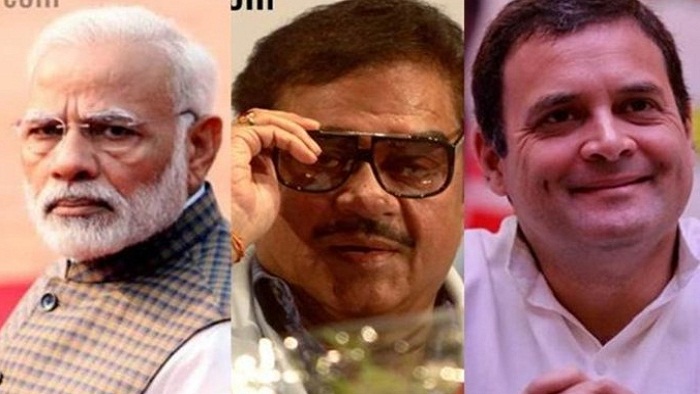 মোদি, শত্রুঘ্ন ও রাহুল -ফাইল ফটো মোদি, শত্রুঘ্ন ও রাহুল -ফাইল ফটো