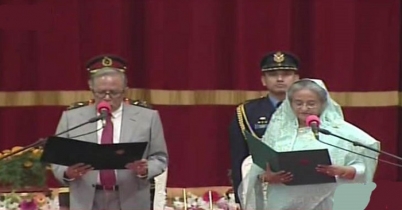 টানা তৃতীয় ও চতুর্থবারের জন্য প্রধানমন্ত্রী হলেন শেখ হাসিনা