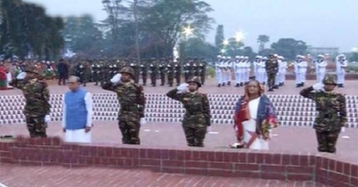 স্মৃতিসৌধে রাষ্ট্রপতি ও প্রধানমন্ত্রীর শ্রদ্ধা