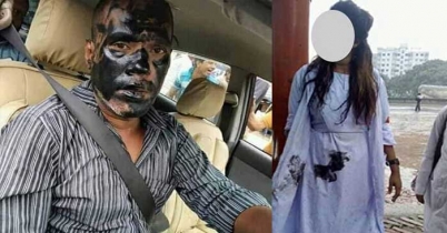 এ কেমন আন্দোলন, ছাত্রীর গায়েও কালি লেপন