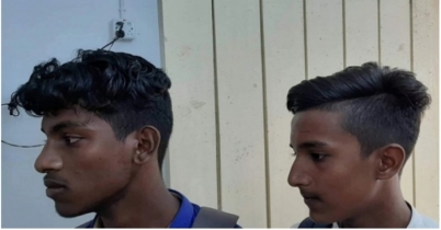 বখাটেপনা রোধে তিন ছাত্রের চুল কাটল পুলিশ