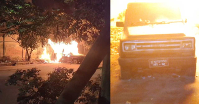 আগারগাঁওয়ে পার্কিং করা গাড়িতে আগুন